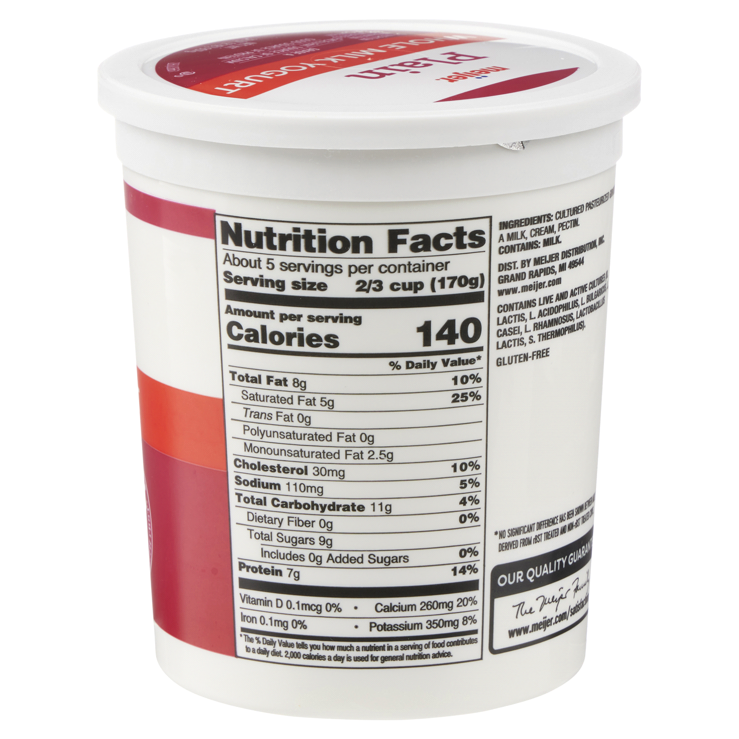 slide 3 of 5, Meijer Plain Whole Milk Yogurt - 32 oz, 32 oz