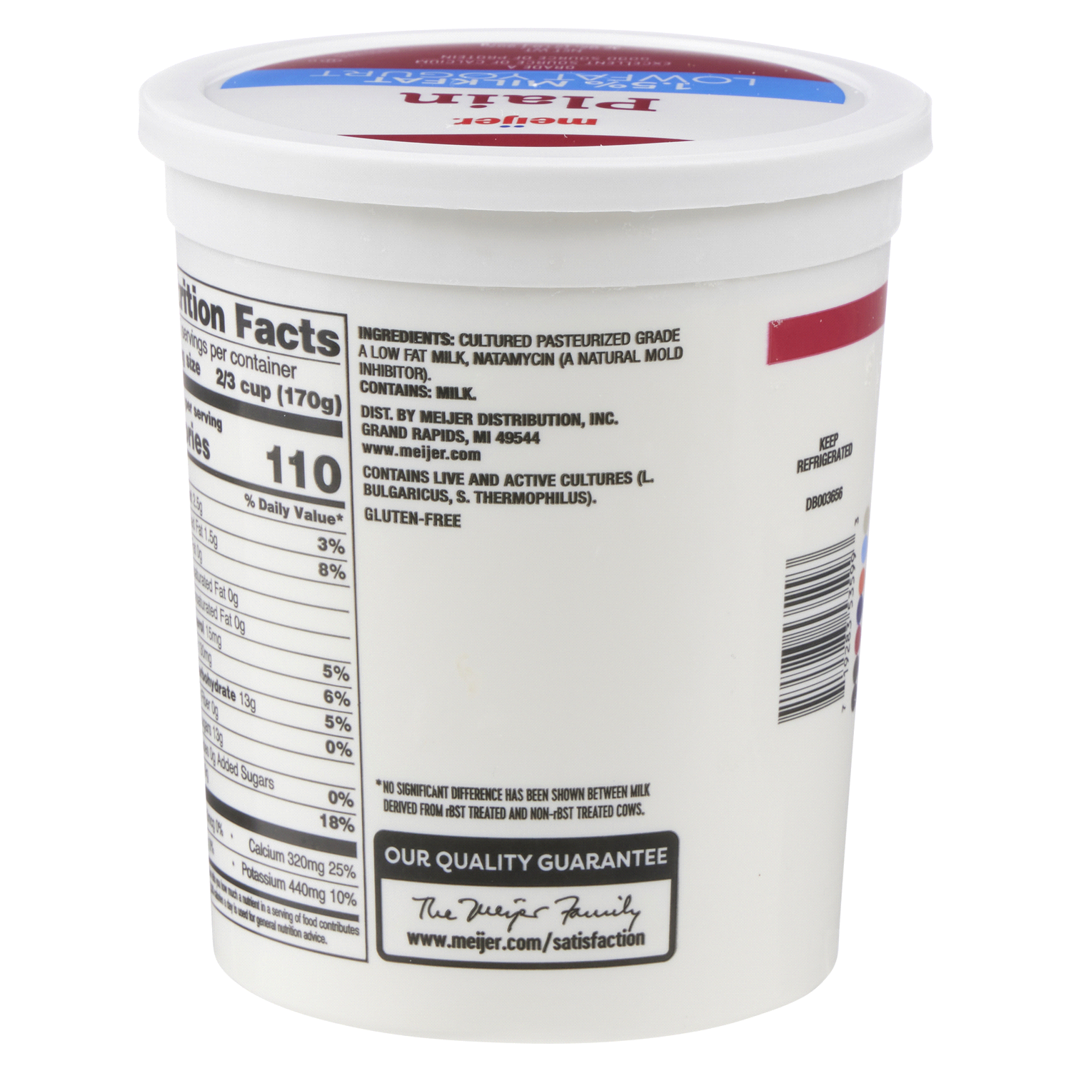 slide 2 of 5, Meijer Plain Lowfat Yogurt, 32 oz