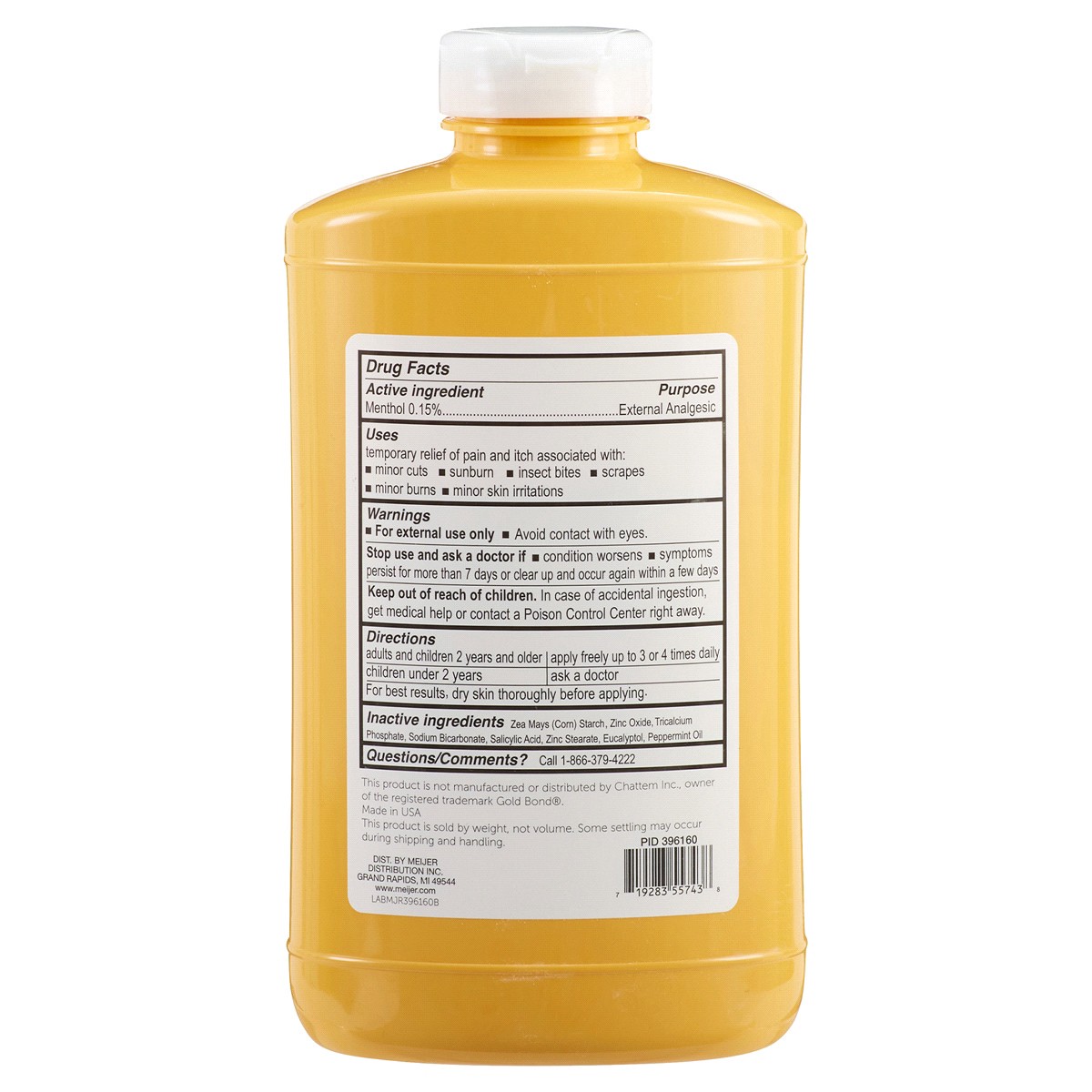 slide 2 of 2, Meijer Medicated Body Powder With Cornstarch, 10 oz