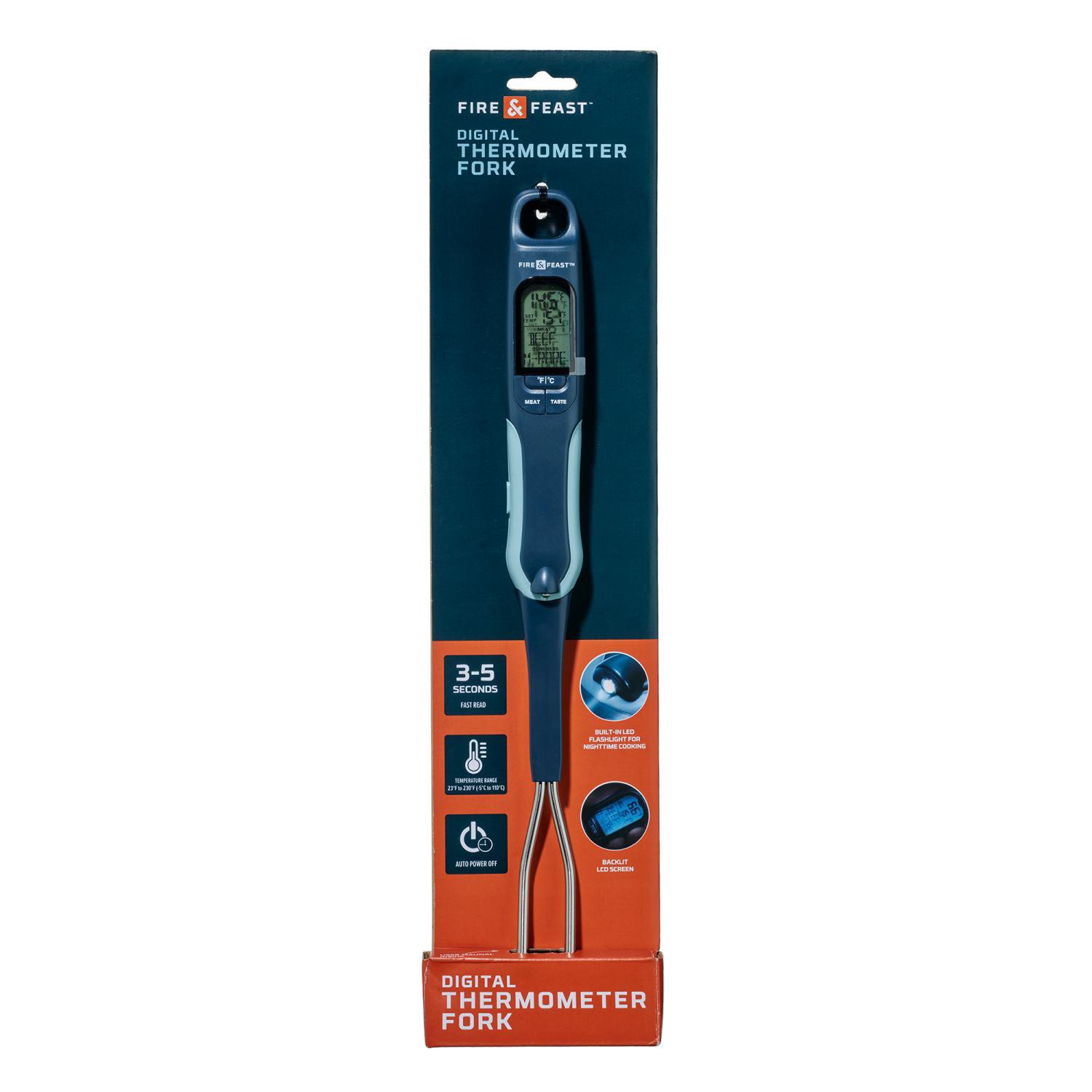 slide 1 of 4, Fire And Feast Fork Thermometer, 1.42 in