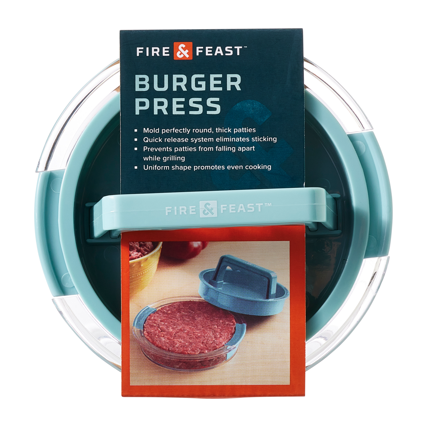 slide 1 of 4, Single Burger Press 5.63in Diameter, 5.63 in