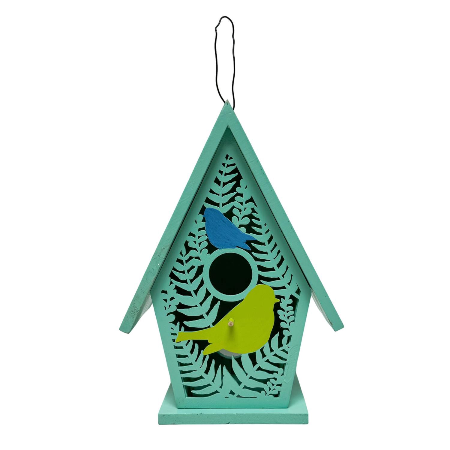 slide 1 of 1, ROOM & RETREAT Meijer Wooden Birding Decor Blue, 9.65 inh