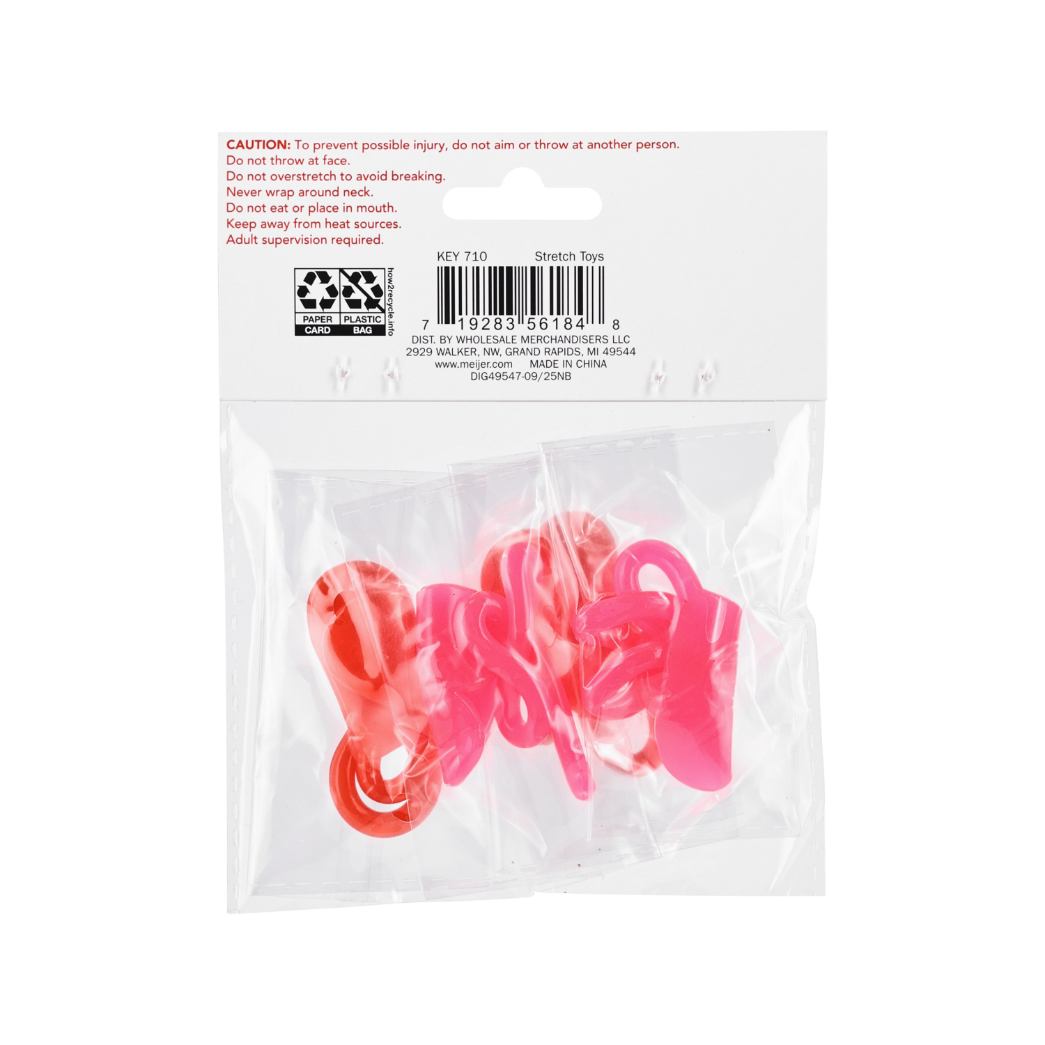 slide 2 of 3, Meijer Corporate Seasonal Mcs Val 4ct Stretchy Hearts-Red & Pink, 4 ct