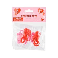 Meijer Corporate Seasonal Mcs Val 4ct Stretchy Hearts-Red & Pink
