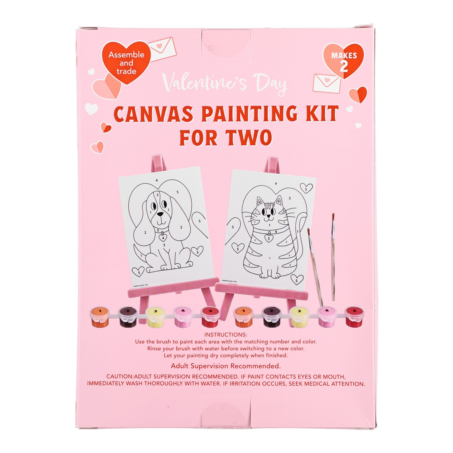 slide 3 of 3, Meijer Corporate Seasonal Valentine's Day Canvas Painting Duo, Dog And Cat, 5 inx7 in