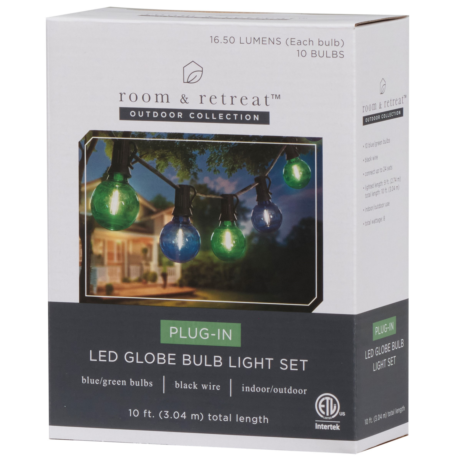 slide 2 of 2, Room & Retreat Led Filament G40 Lights, Blue/green, 10 Count, 10 ct