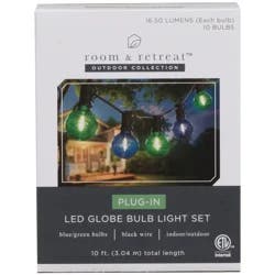 Room & Retreat Led Filament G40 Lights, Blue/green, 10 Count