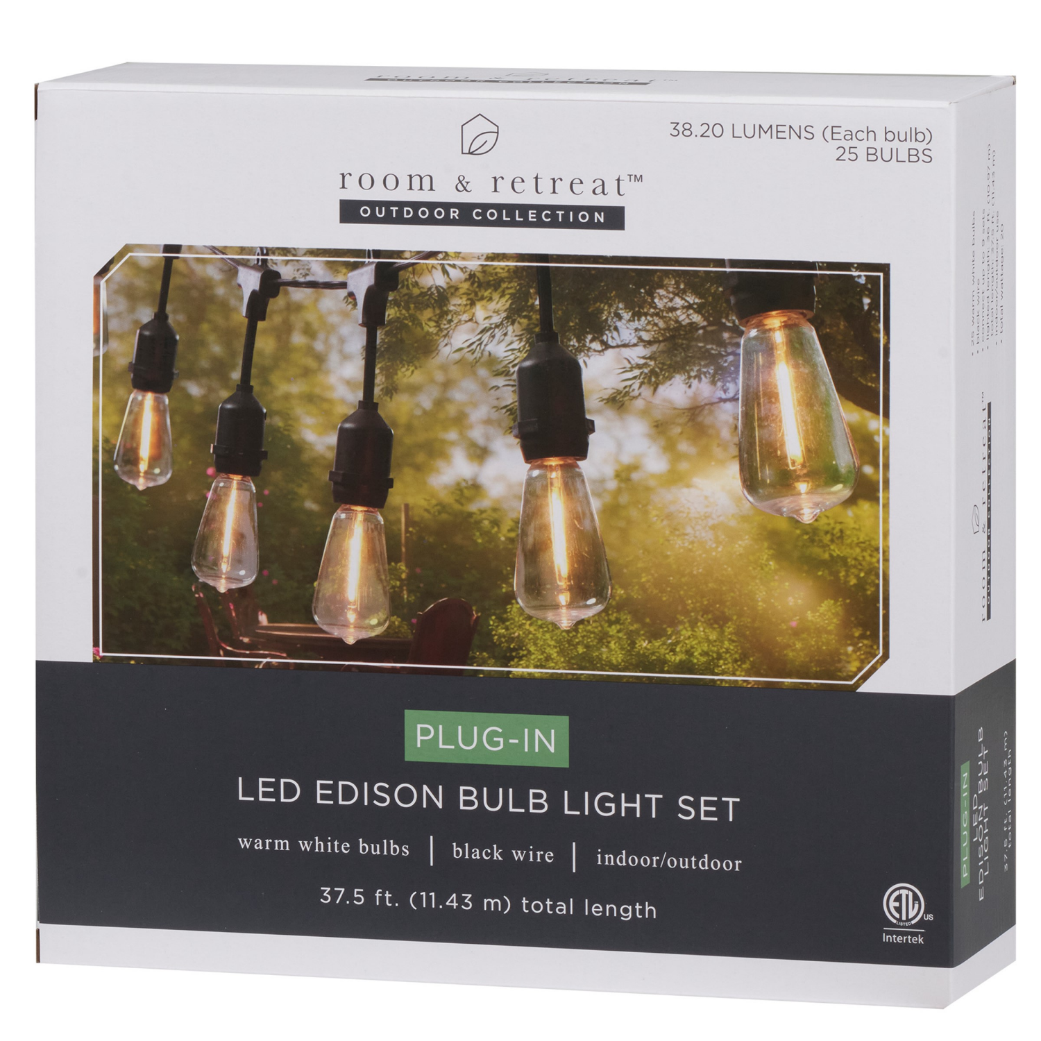 slide 2 of 2, Room & Retreat Led Commercial-Style Edison Lights, 25 Count, 25 ct