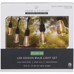 Room & Retreat Led Commercial-Style Edison Lights, 25 Count