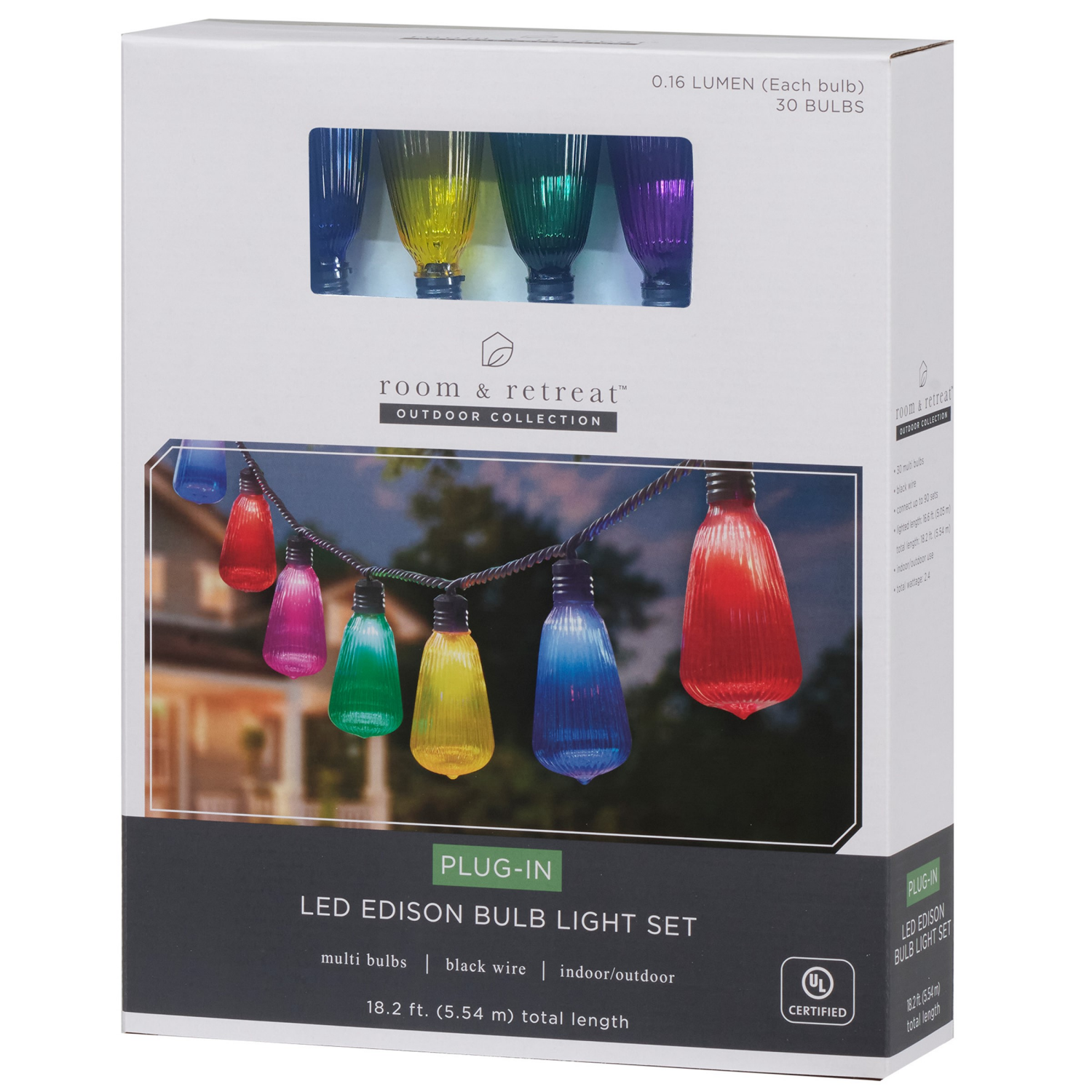slide 2 of 2, Room & Retreat Led Vertical Edison Lights, Multicolor, 10 Count, 10 ct
