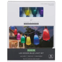Room & Retreat Led Vertical Edison Lights, Multicolor, 10 Count
