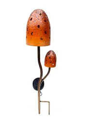 Rr Solar Metal Mushroom Garden Stake
