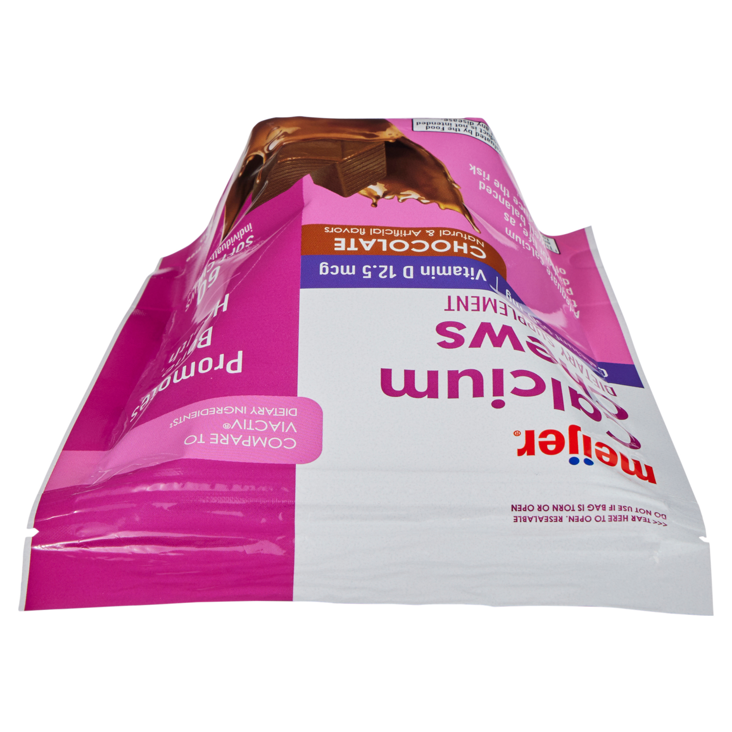 slide 5 of 5, Meijer Calcium Chews, Chocolate, 60 ct 500 mg