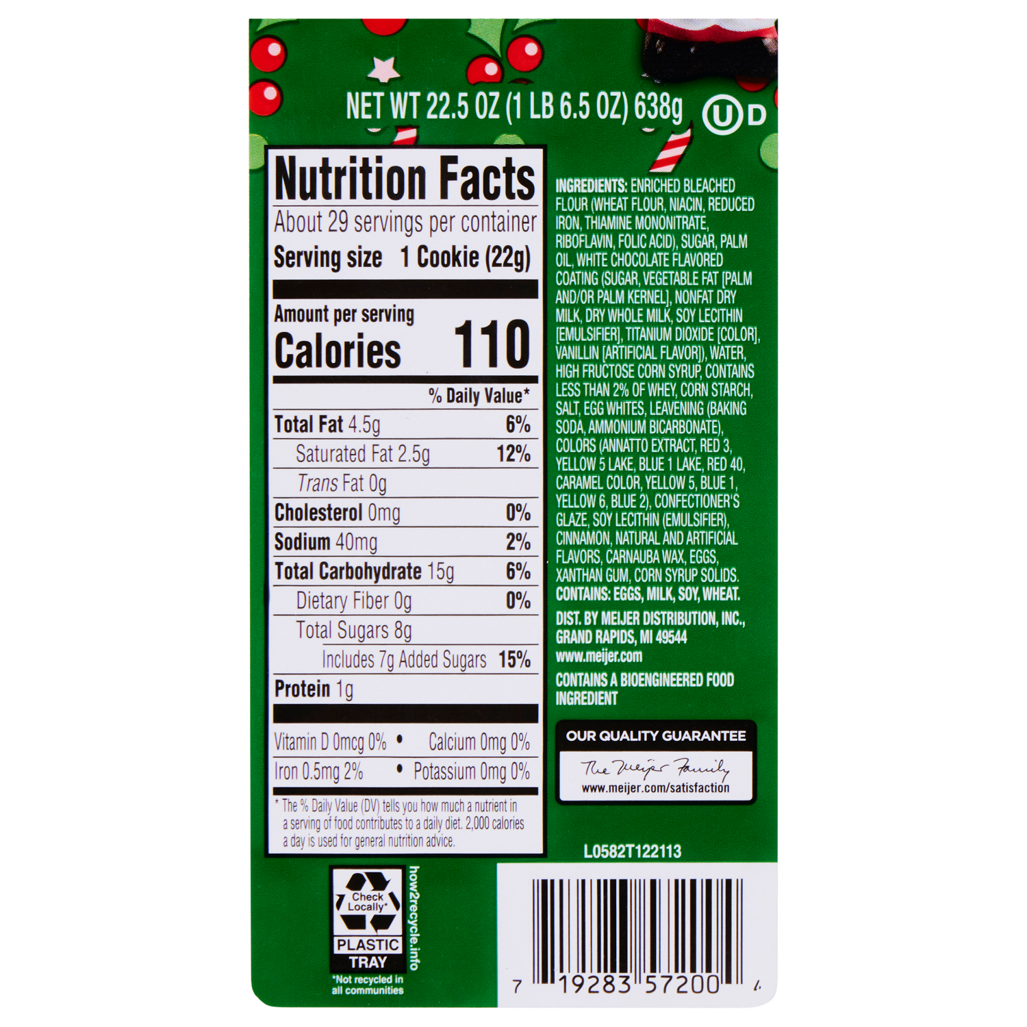 slide 3 of 4, Fresh from Meijer Sugar Cookie Tree Tray, 22.5 oz