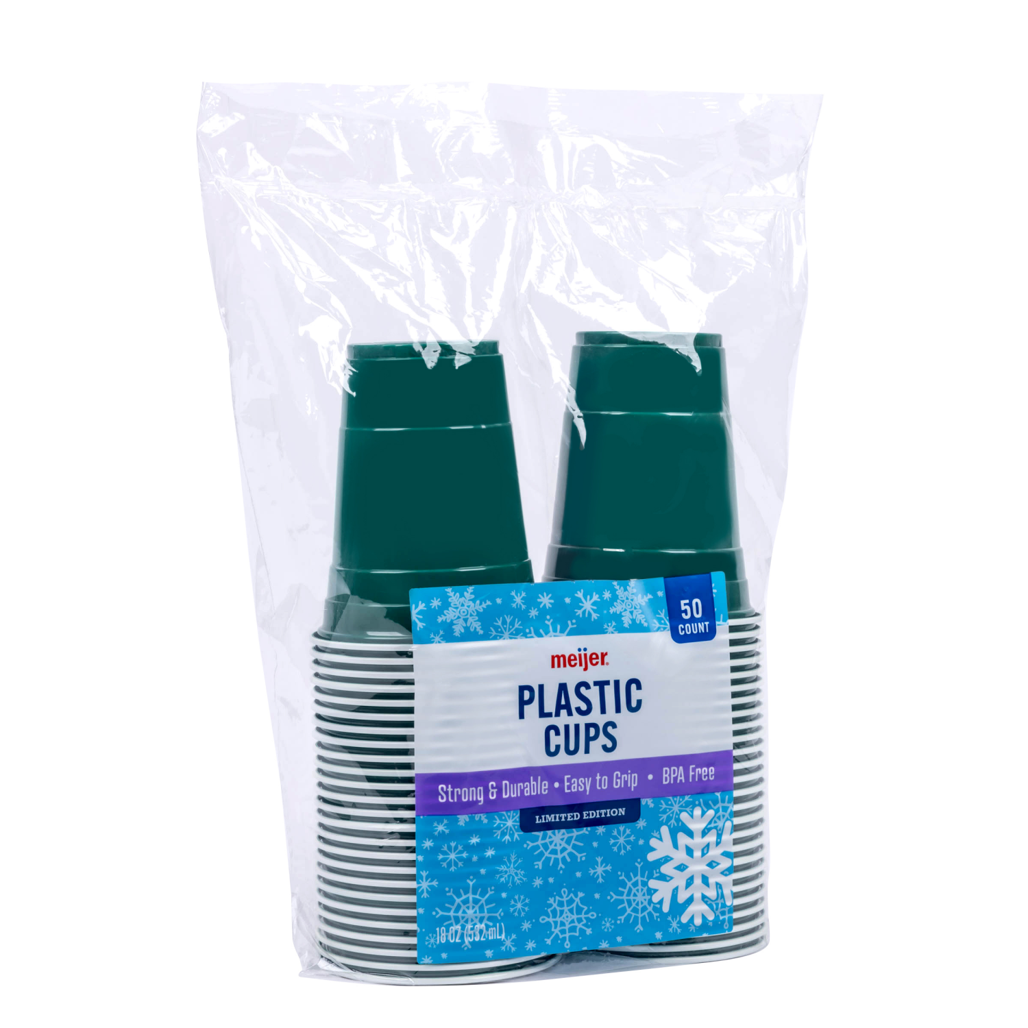 slide 7 of 8, Meijer Holiday Plastic Party Cups, 18 oz, 50 ct, 50 ct; 18 oz