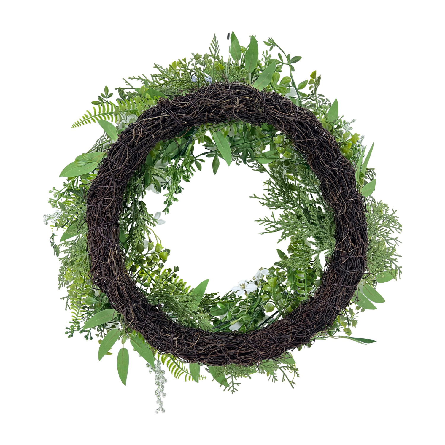 slide 2 of 2, ROOM & RETREAT Rr White Floral Wreath 24", 6 in