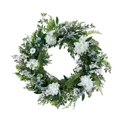 ROOM & RETREAT Rr White Floral Wreath 24"
