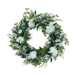 ROOM & RETREAT Rr White Floral Wreath 24"