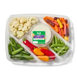 Fresh from Meijer Premium Vegetable Tray with Dill Dip, 34 oz.