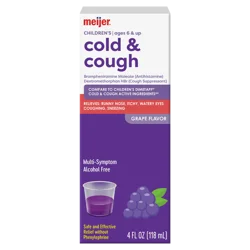 Meijer Children's Cold and Cough, Red Grape Flavor; Cold Medicine for Kids