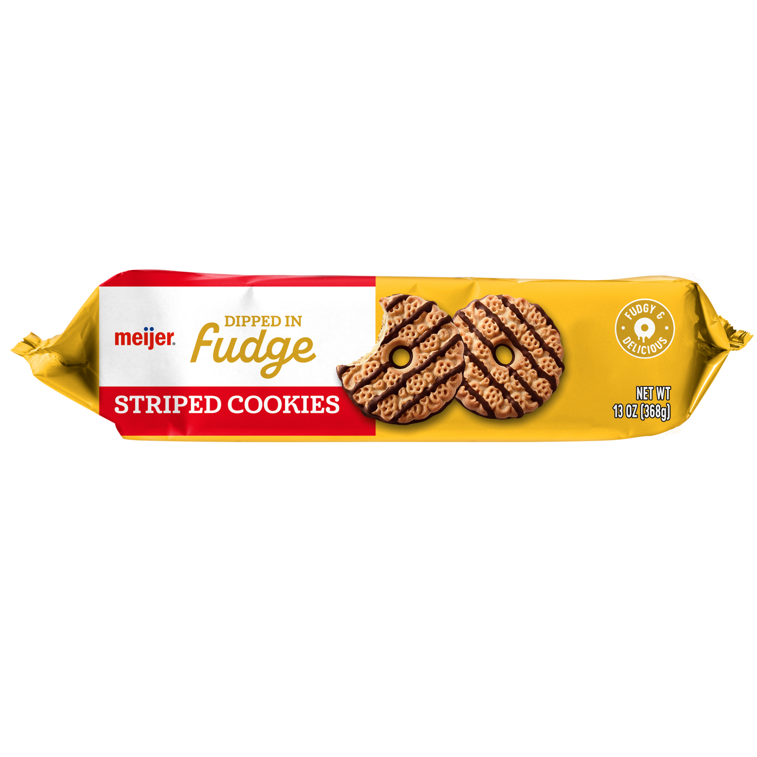 slide 2 of 3, Meijer Fudge Striped Shortbread Cookies, 13 oz