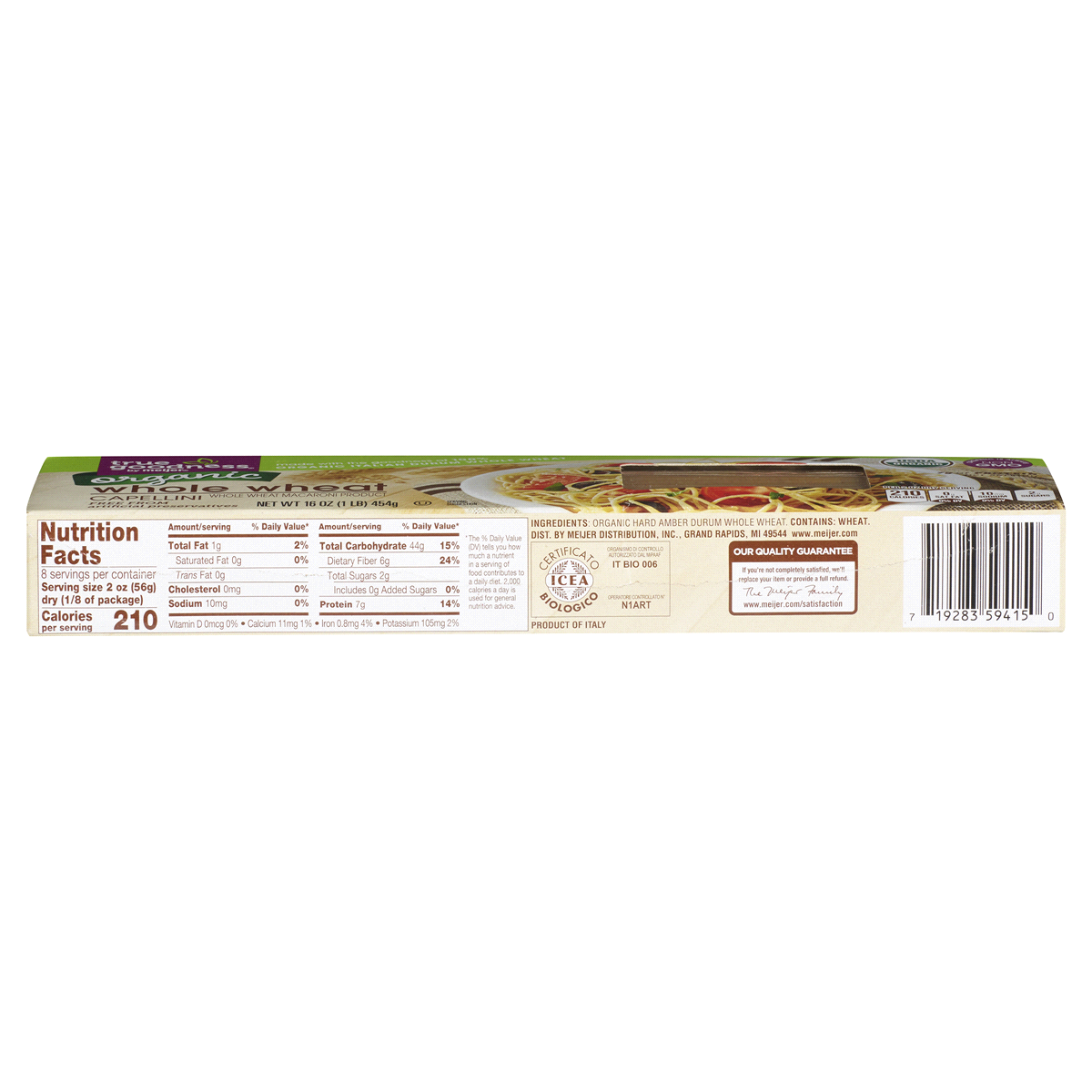 slide 4 of 4, True Goodness Organic Whole Wheat Capellini Pasta, 16 oz