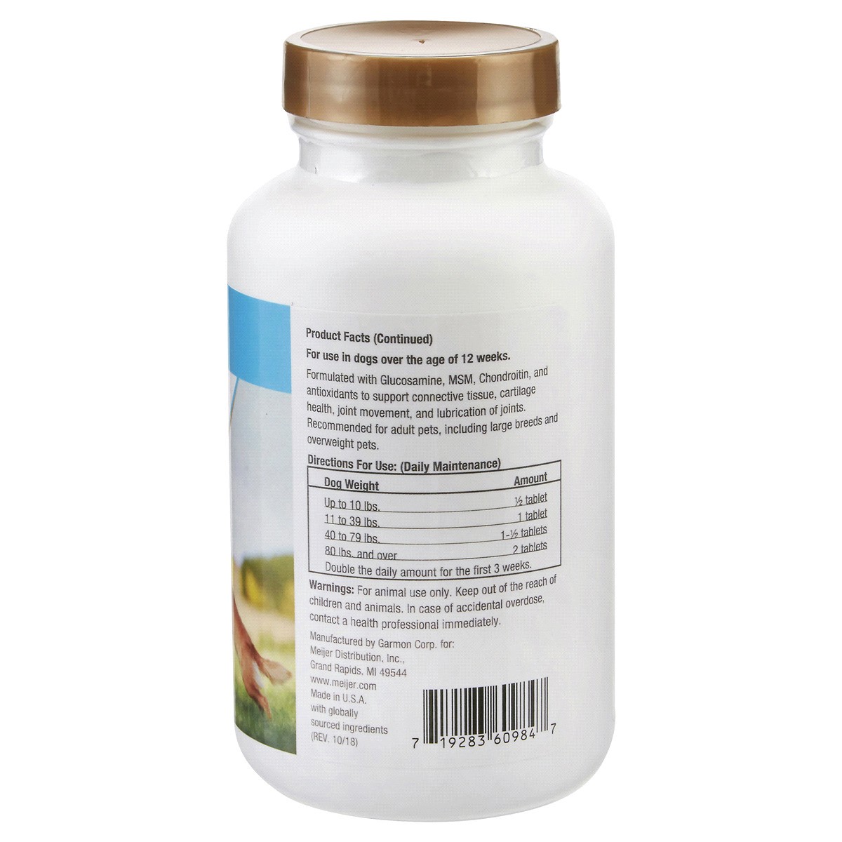 slide 2 of 3, Meijer Dog Glucosamine Ds Lvl 1 Tab Timed Release Tablet, 60 ct