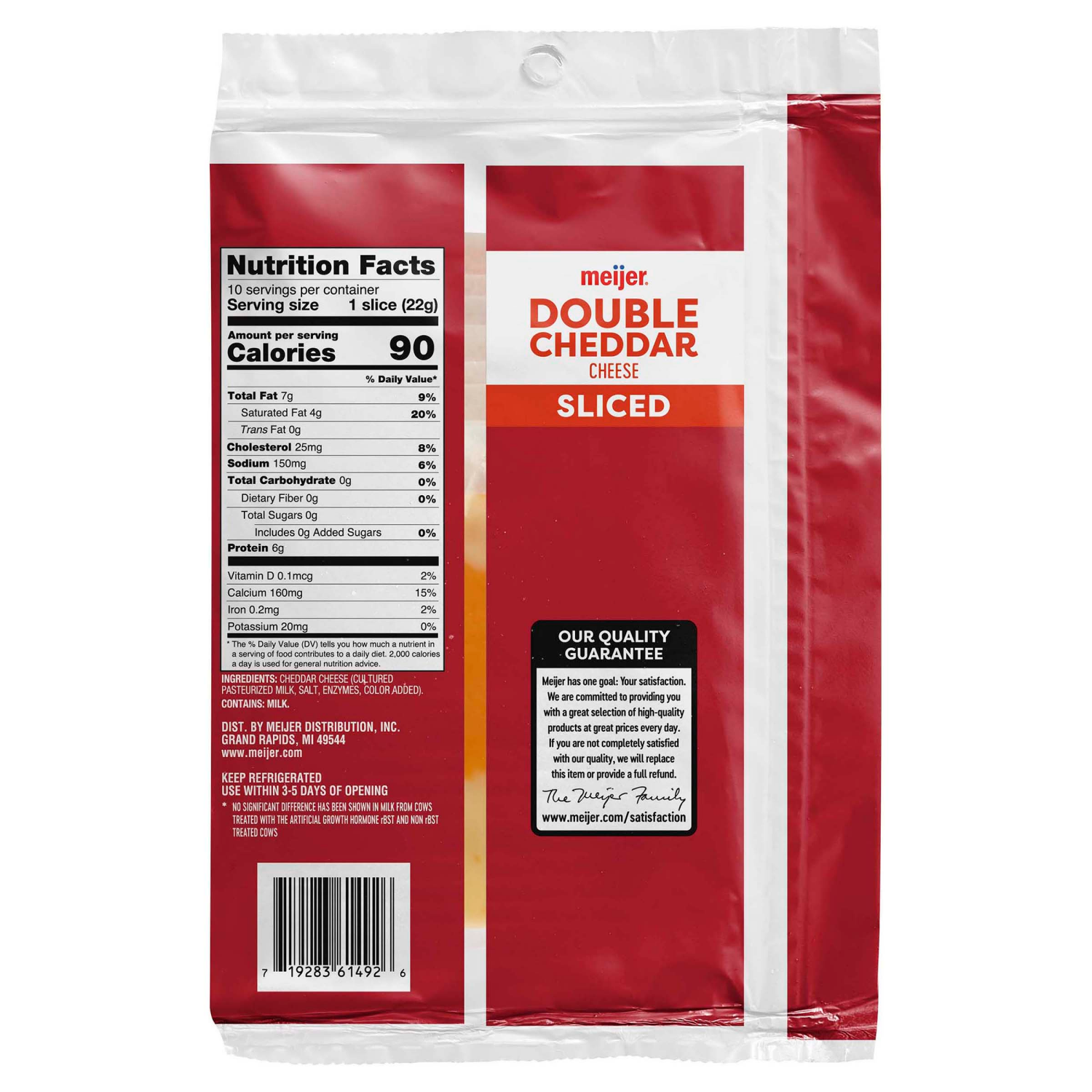 slide 2 of 2, Meijer Sliced Double Cheddar Cheese, 8 oz