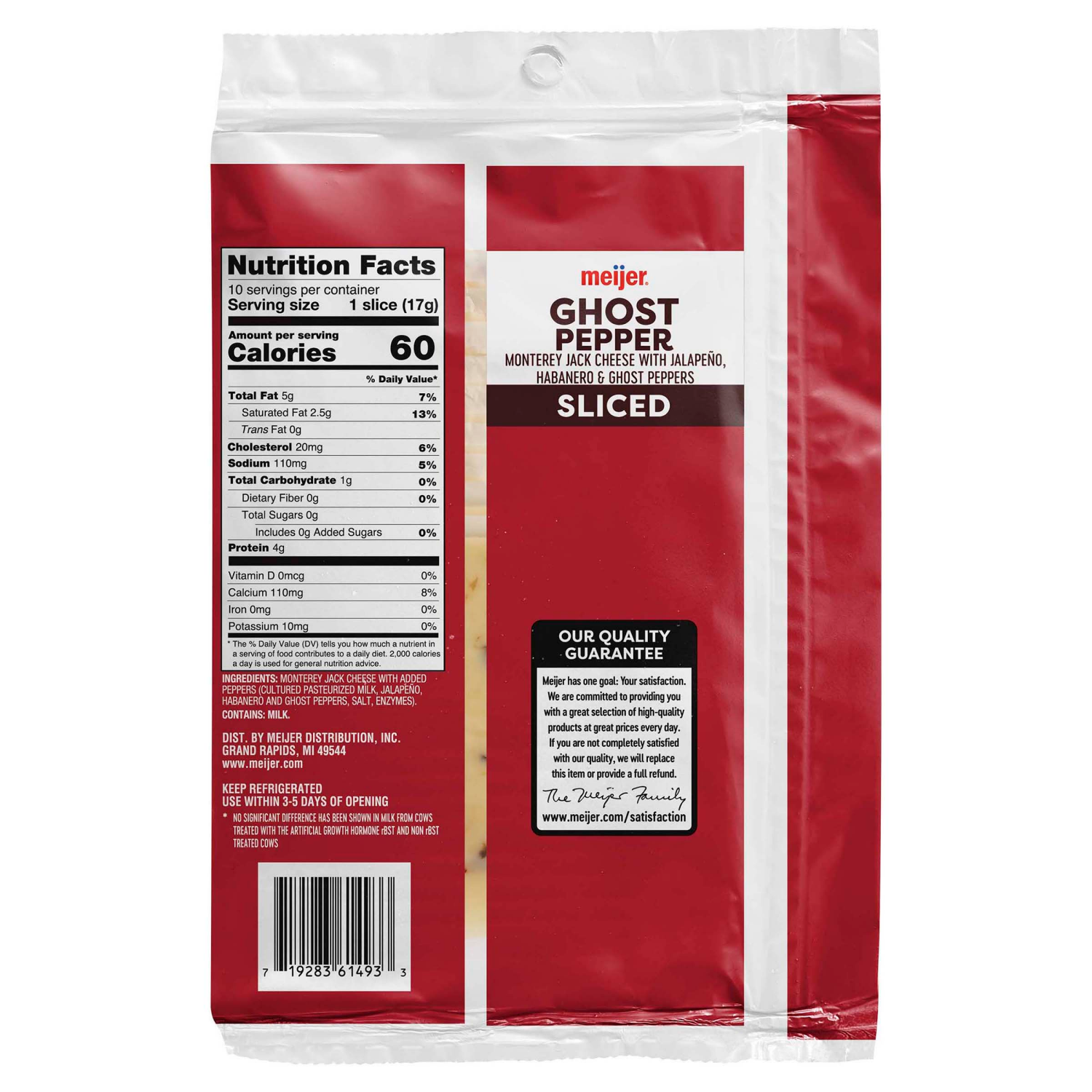 slide 2 of 2, Meijer Sliced Ghost Pepper Cheese - 6 oz, 6 oz