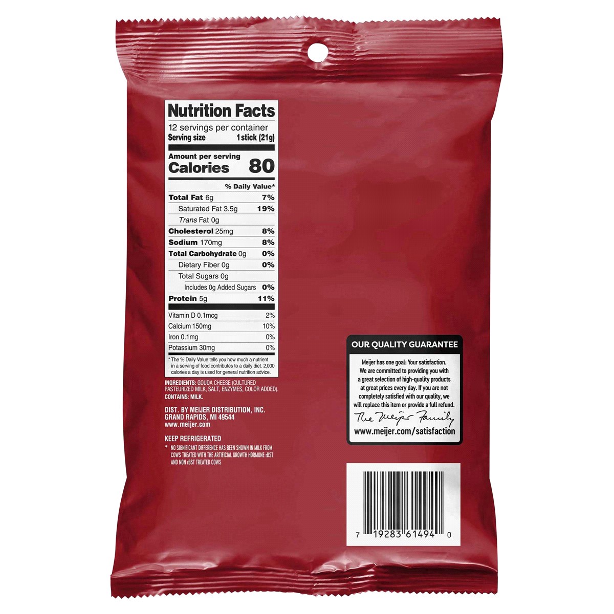 slide 2 of 2, Meijer Gouda Cheese Sticks, 12 ct