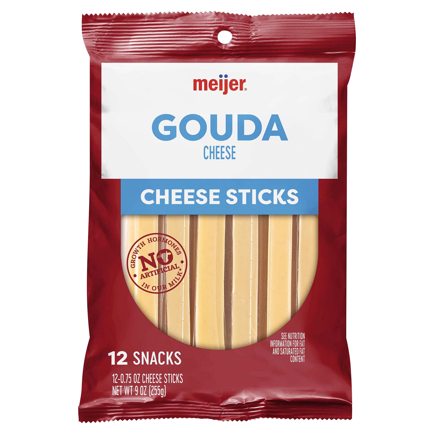 slide 1 of 2, Meijer Gouda Cheese Sticks, 12 ct