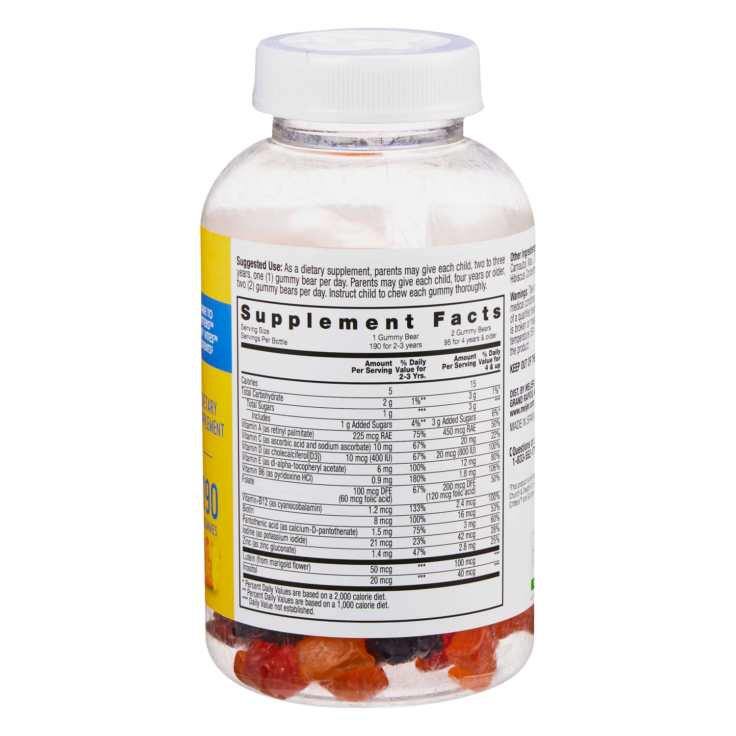 slide 3 of 4, Meijer Children's Gummy Multivitamin, 190 ct