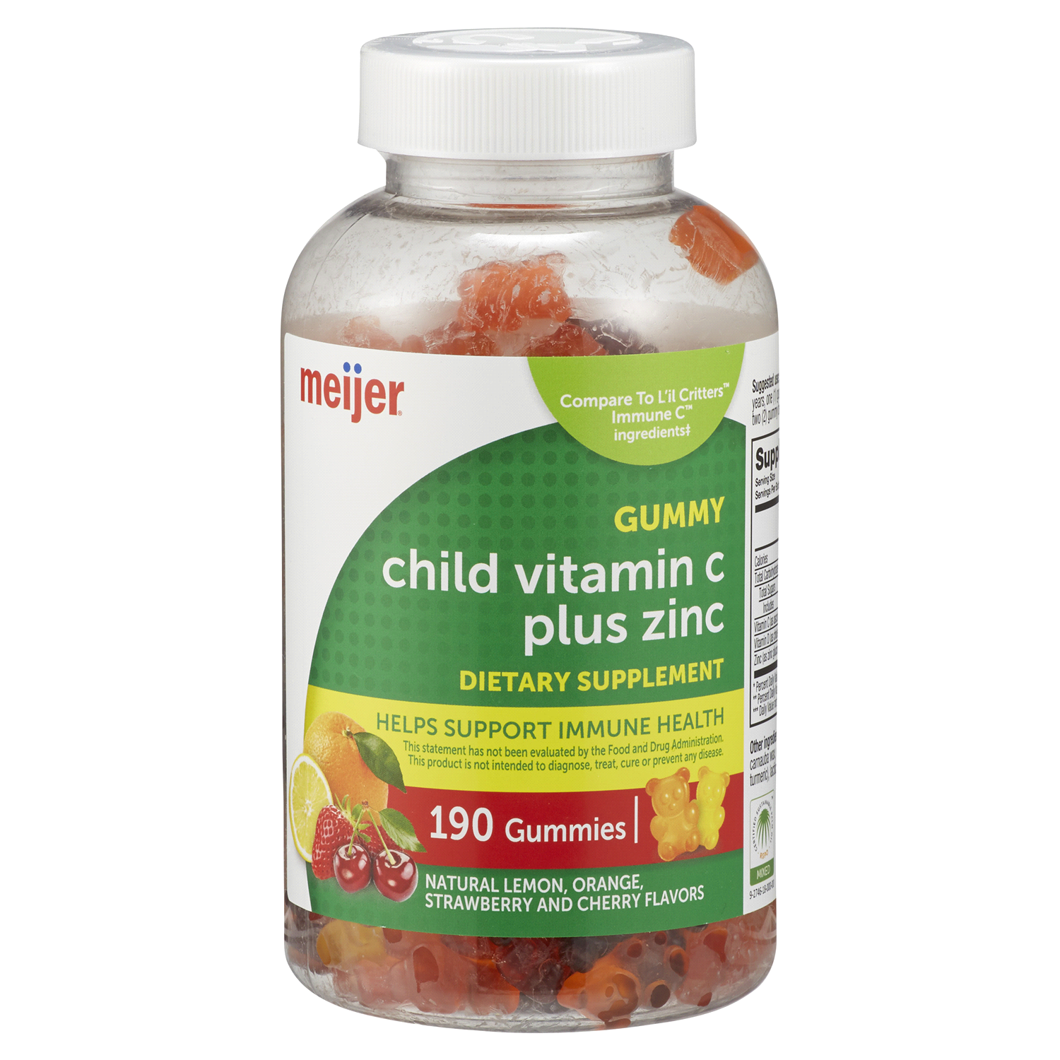 slide 1 of 2, Meijer Child Vitamin C + Zinc Gummy, 190 ct