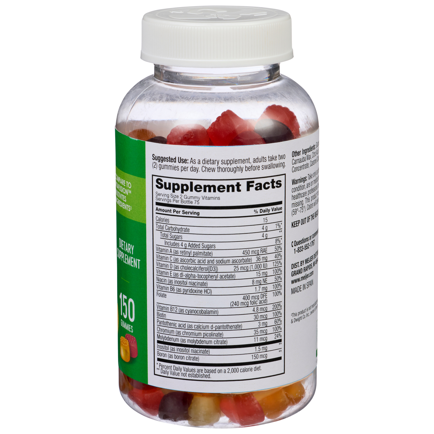 slide 2 of 2, Meijer Gummy Adult Multivitamins, 150 ct, 150 ct