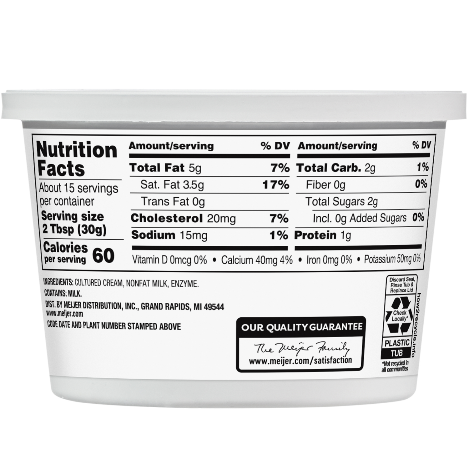 slide 3 of 4, Meijer All Natural Sour Cream, 16 oz