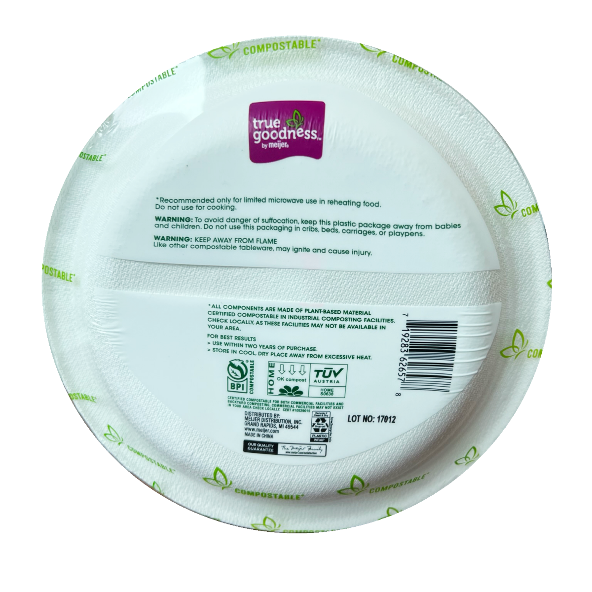 True Goodness Compostable Heavyweight Plates, 6 in, 20 ct