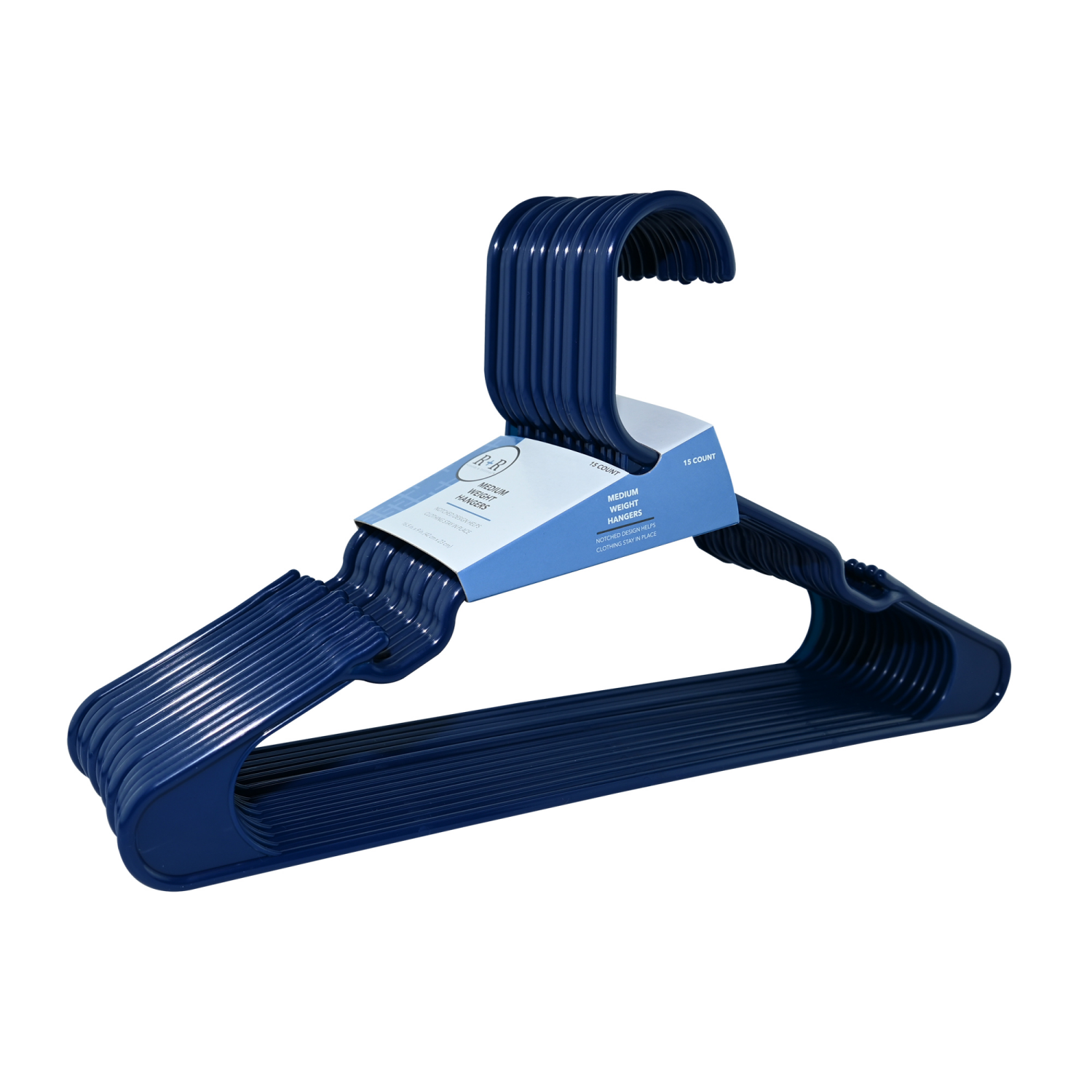 slide 1 of 2, ROOM & RETREAT R+R Hangers, Blue, 15 Count, 15 ct