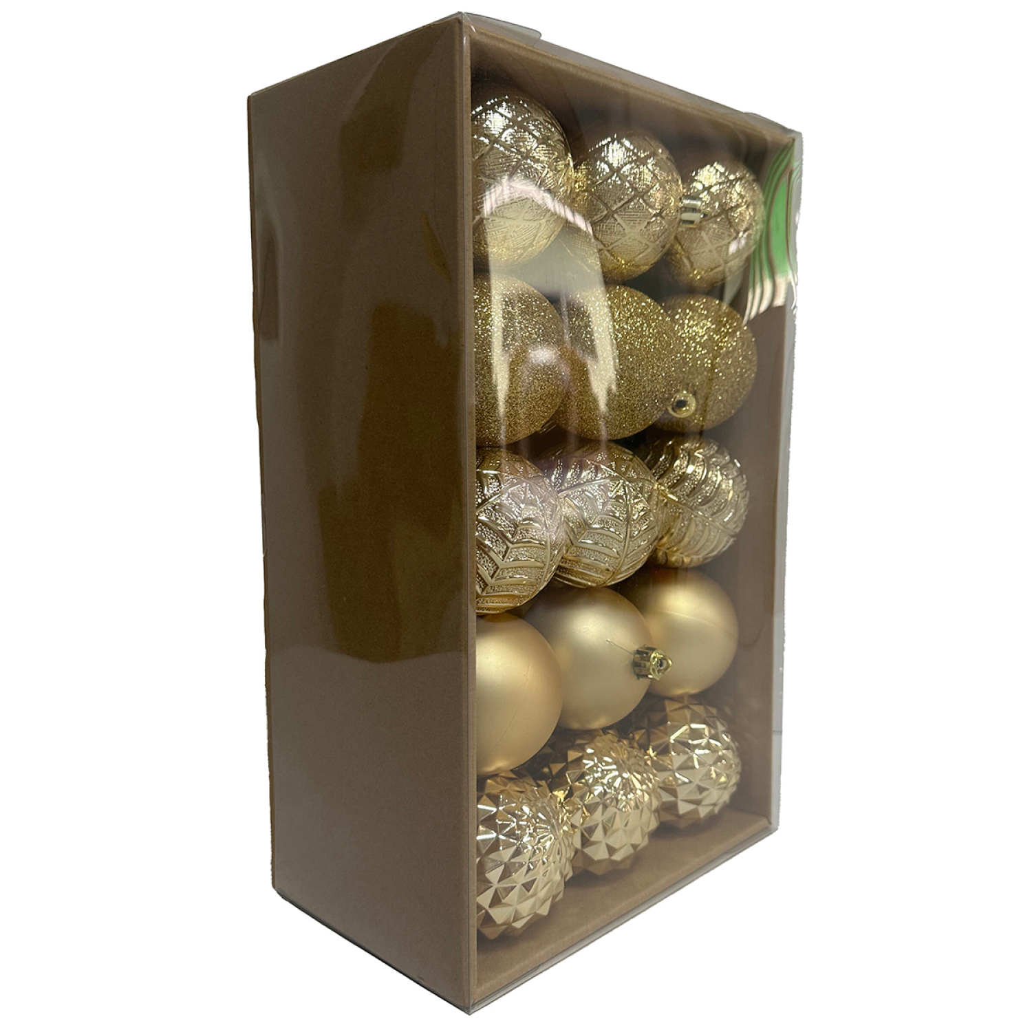 slide 3 of 3, December Home Ornament, Gold, 60mm, 30 Count, 30 ct