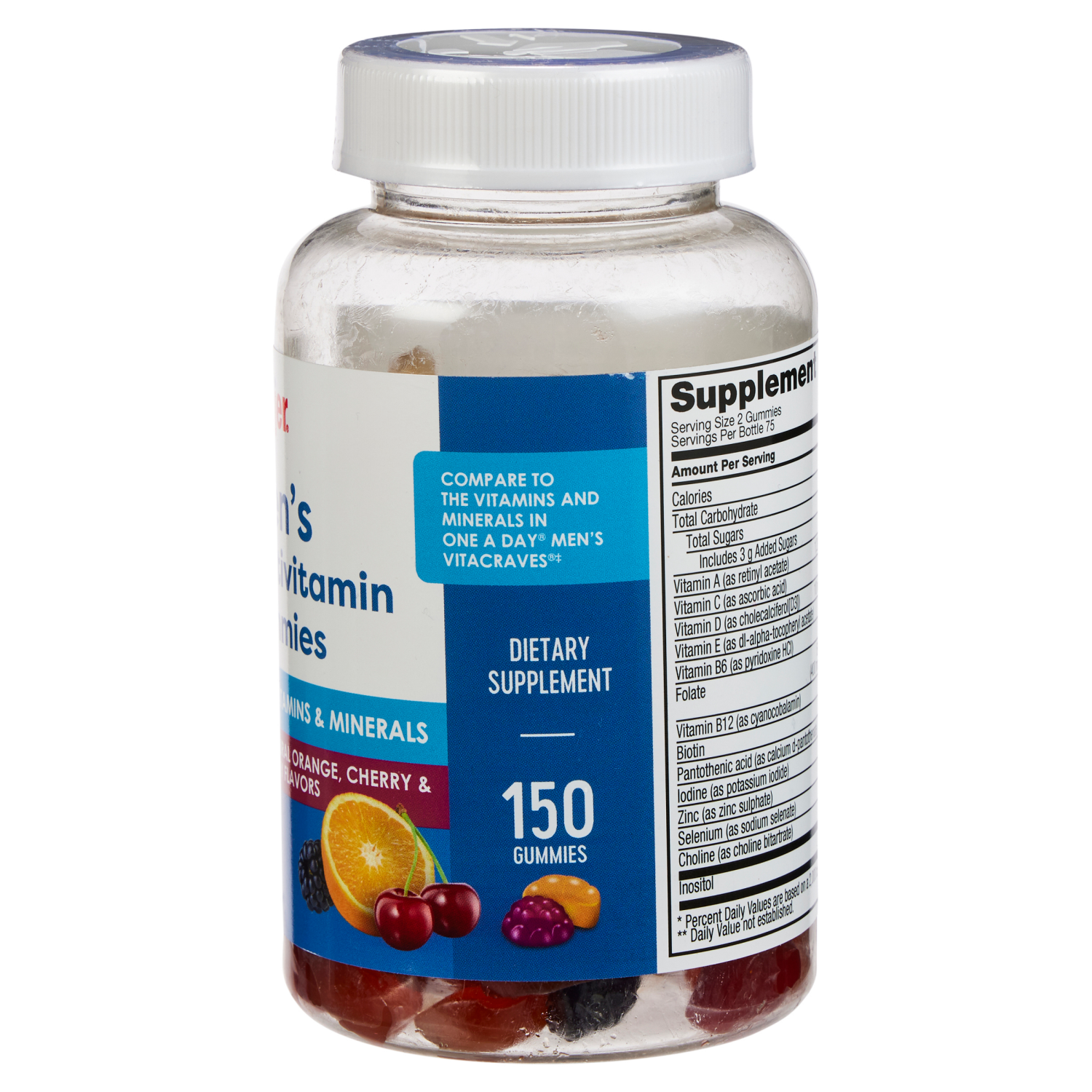 slide 3 of 4, Meijer Men's Multivitamin & Mineral Gummies, 150 ct