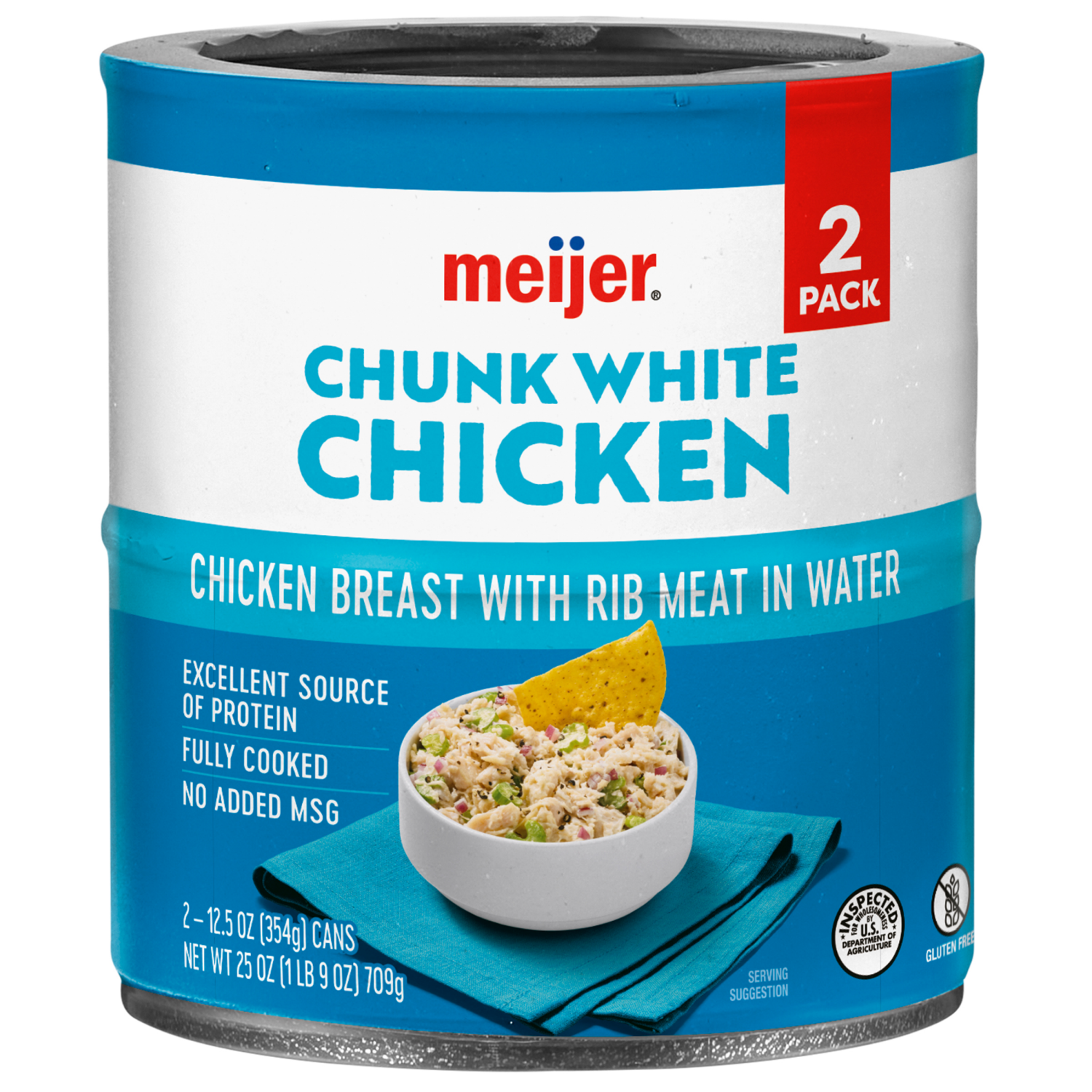 slide 1 of 2, Meijer Premium Chunk White Chicken, 2 ct; 12.5 oz