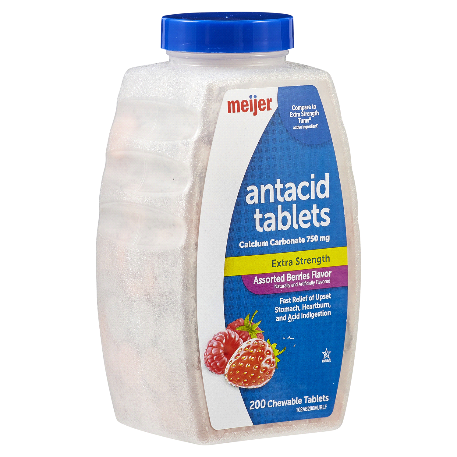 slide 4 of 5, Meijer Extra Strength Antacid Tablets Assorted Berries, 200 ct