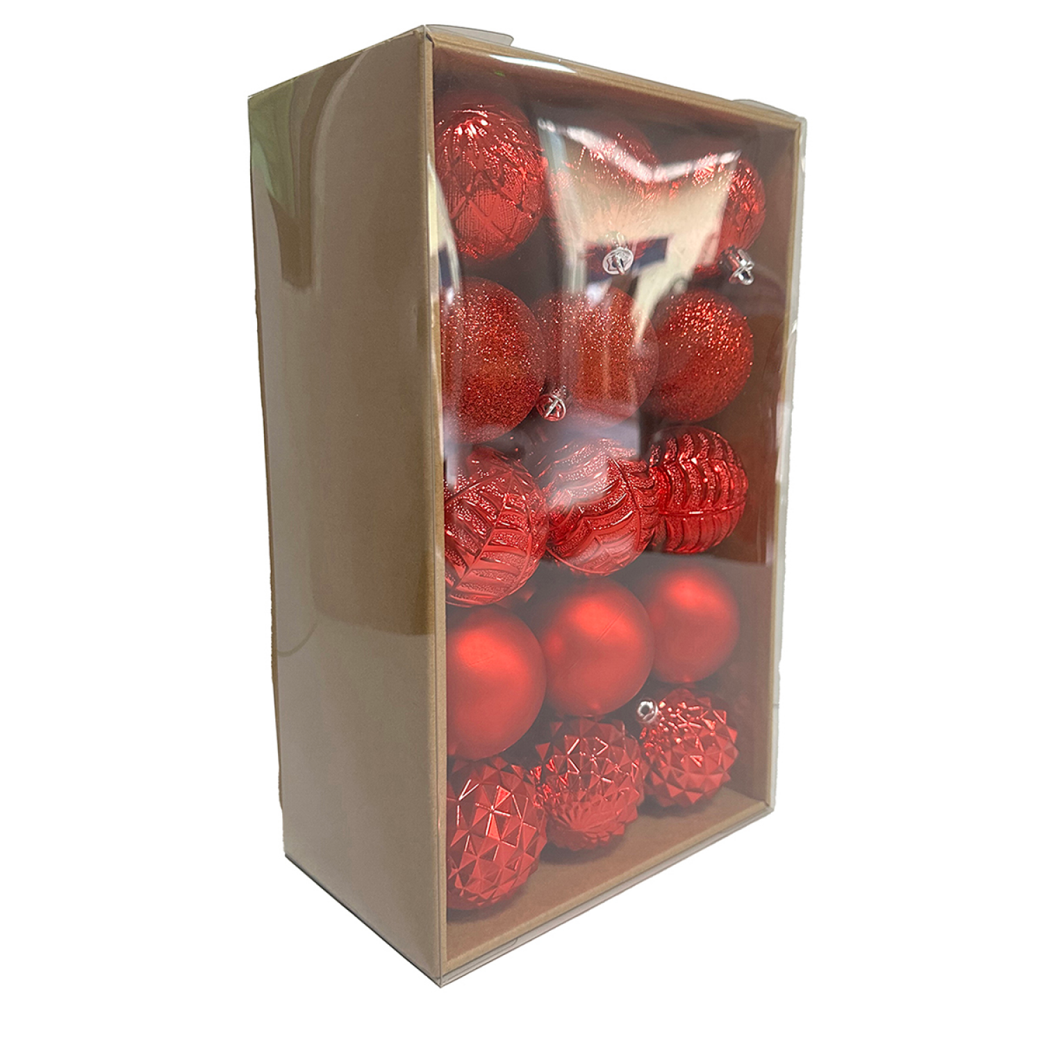 slide 3 of 3, December Home Ornament, Red, 60mm, 30 Count, 30 ct