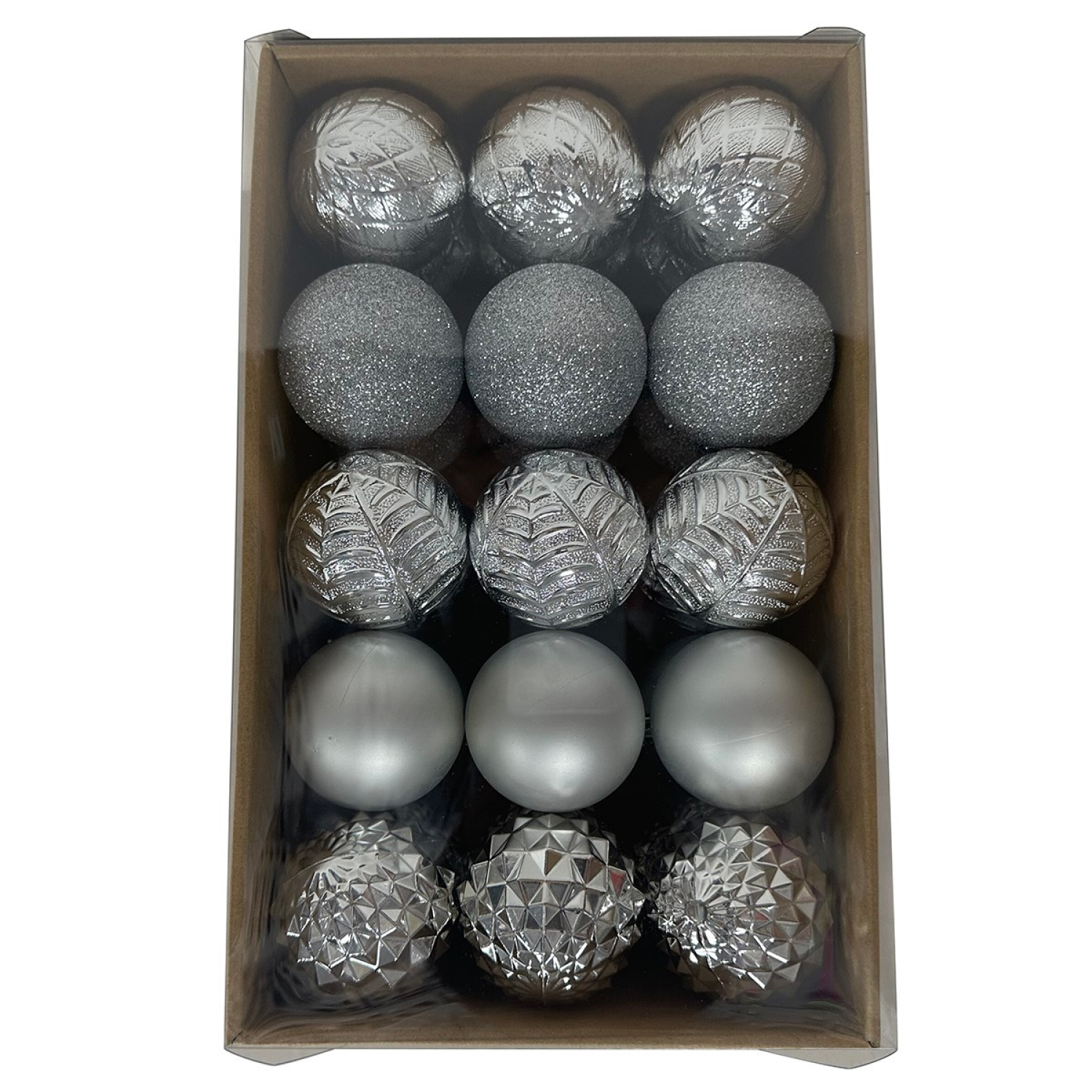 slide 1 of 3, December Home Ornament, Silver, 60mm, 30 Count, 30 ct