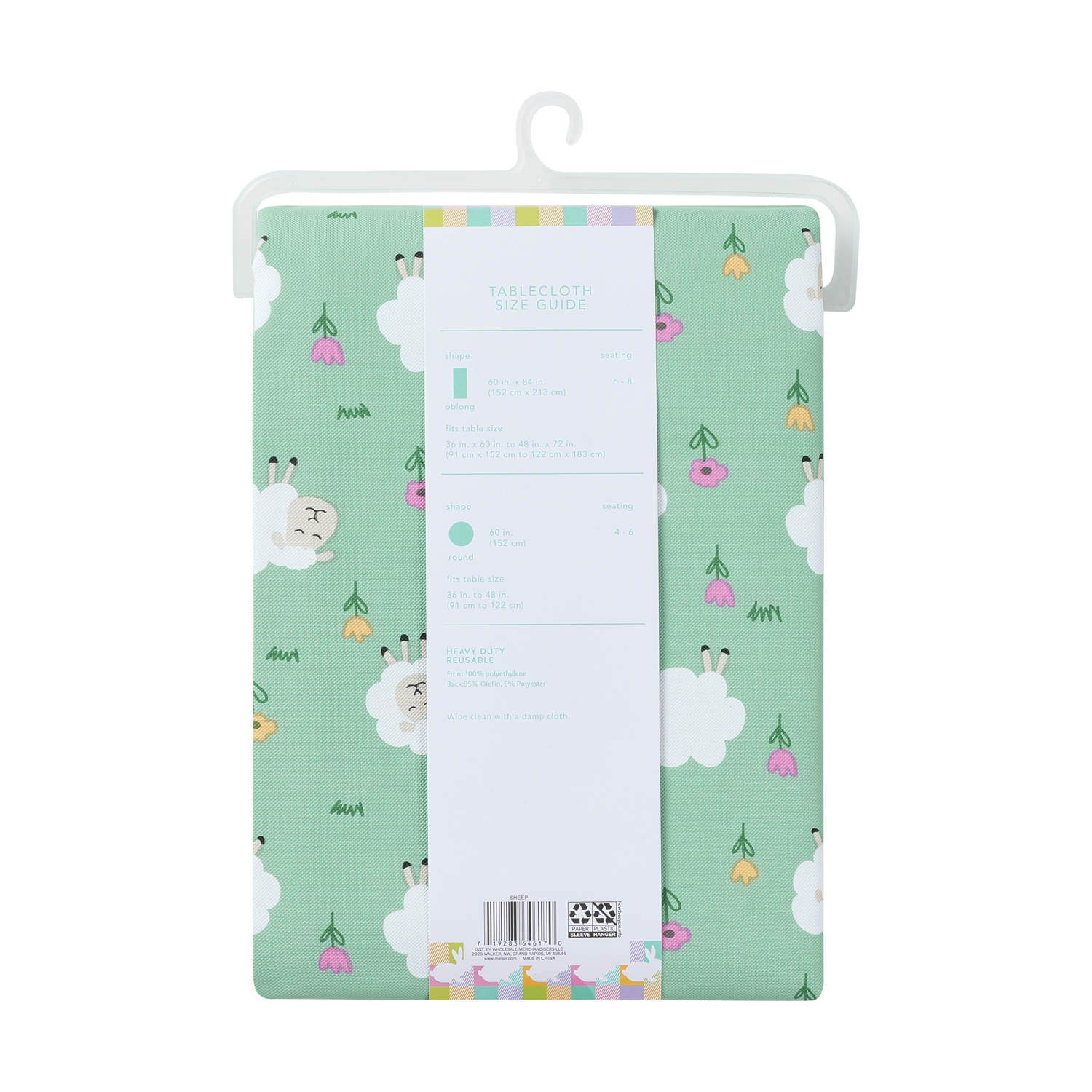 slide 2 of 4, Meijer Corporate Seasonal Mcs Easter Sheep Peva Tablecloth, 60 In X 84 In, 60 x 84 