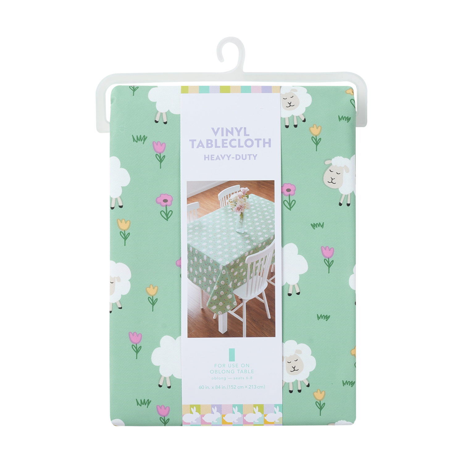 slide 4 of 4, Meijer Corporate Seasonal Mcs Easter Sheep Peva Tablecloth, 60 In X 84 In, 60 x 84 