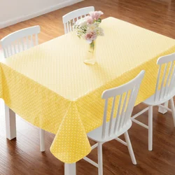Meijer Corporate Seasonal Mcs Easter Geo Yellow Peva Tablecloth, 60 In X 84 In