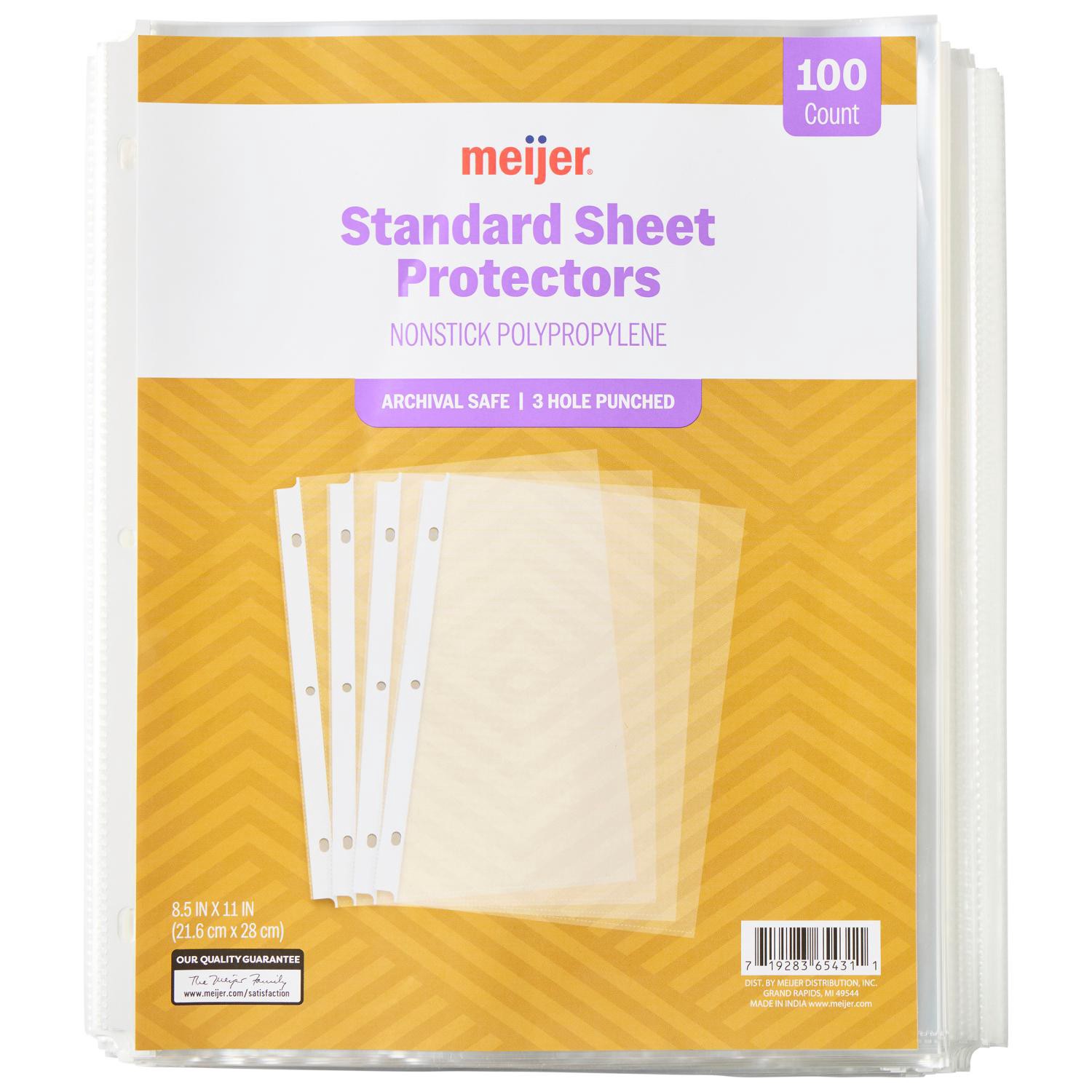 slide 1 of 1, Sheet Protectors Std Clear 100 Ct, 8.5 In X 11 In, 100 ct