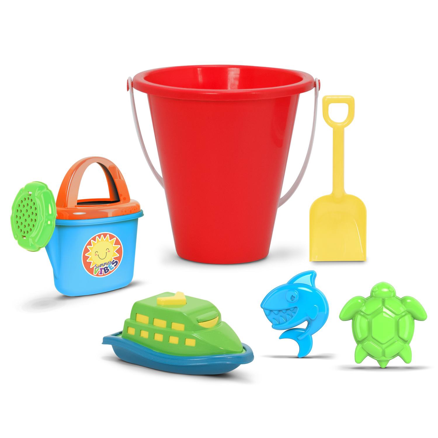 slide 1 of 2, Meijer 6pc Sprinkler Can And Boat Beach Set, 6 ct