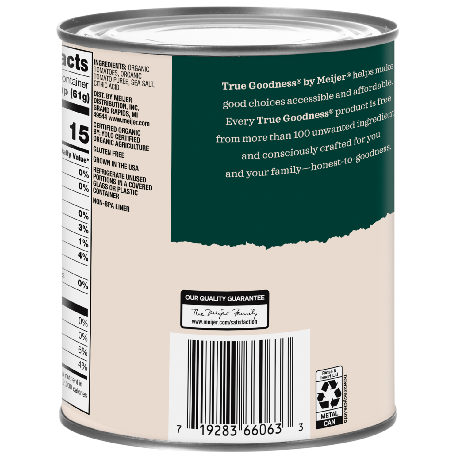 slide 2 of 3, True Goodness Organic Crushed Peeled Tomatoes, 28 oz