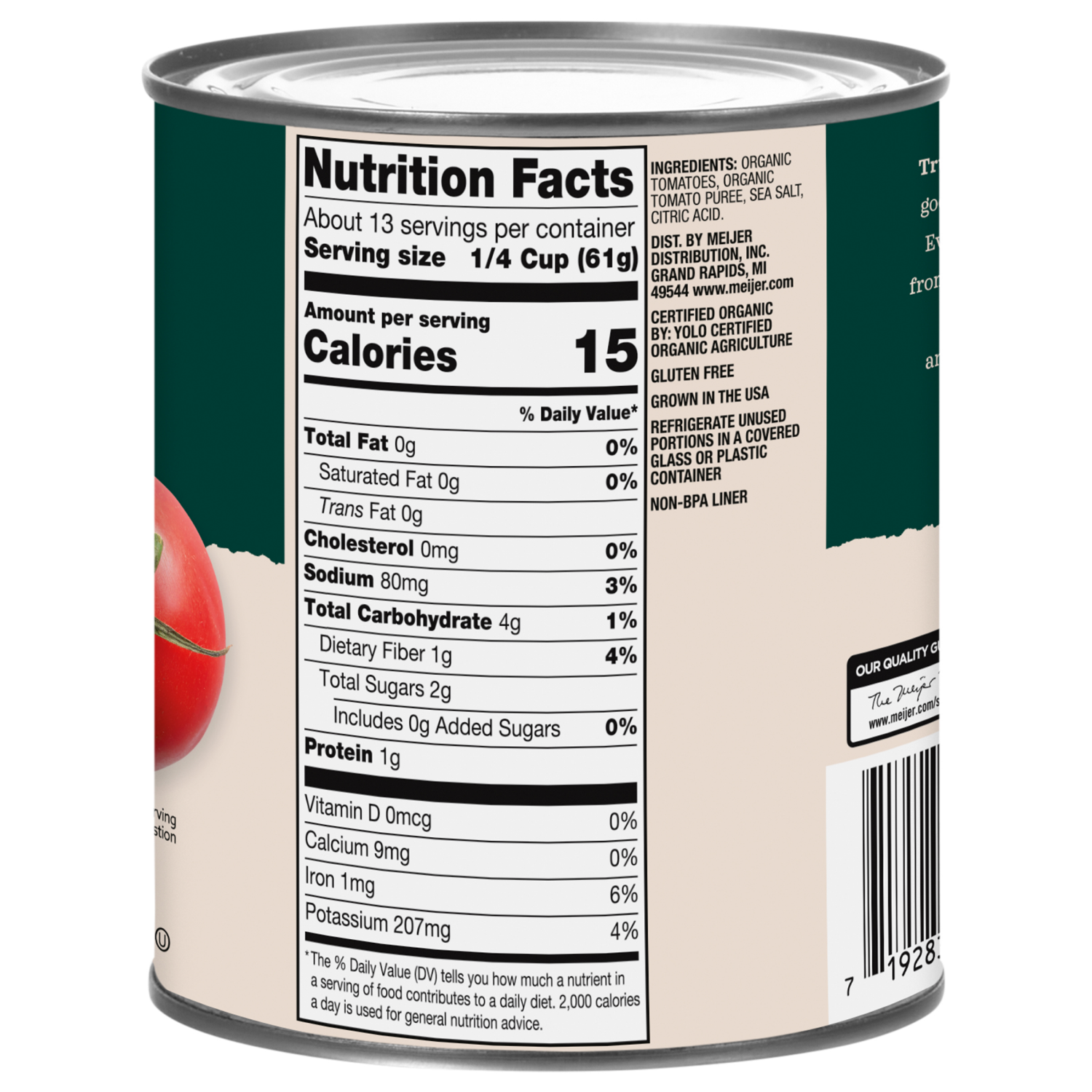 slide 3 of 3, True Goodness Organic Crushed Peeled Tomatoes, 28 oz